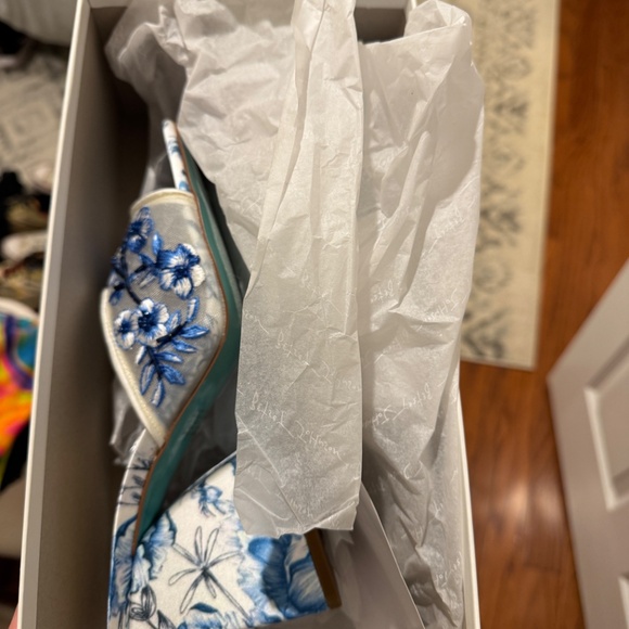 Betsey Johnson Blue Floral Wedges - Picture 2 of 2